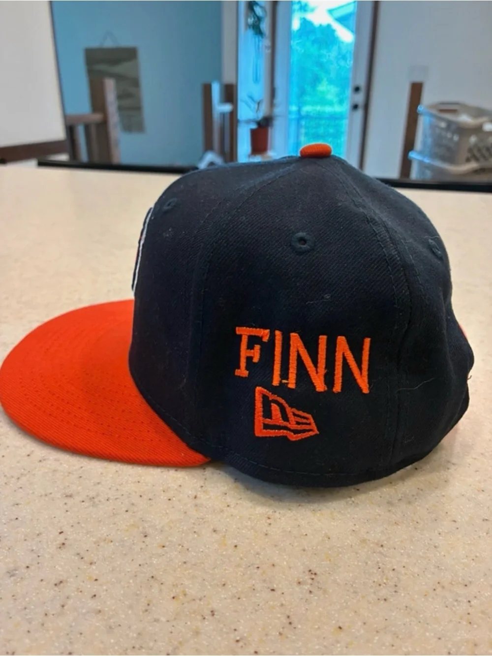 New Era Kids Two-Tone Snapback Cap in Navy and Orange